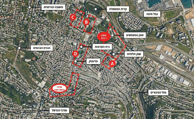 מפת פרויקט הדרגנועים של חיפה