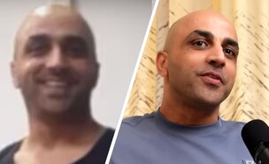 איימן כראג'ה (צילום: התמונה מימין: צילום מסך מתוך הפודקאסט "הכל פתוח" של אבי שושן)