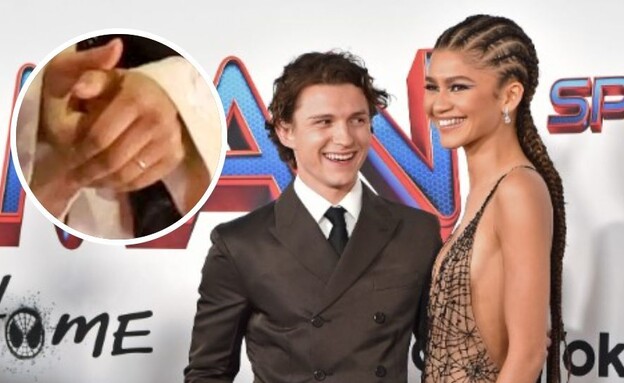 זנדאיה, טום הולנד והטבעת (צילום: Axelle Bauer-Griffin, GETTYIMAGES)