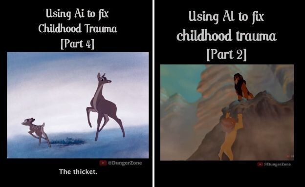מתקן טראומות ילדות בעזרת AI (צילום: thedungerzone, instagram)