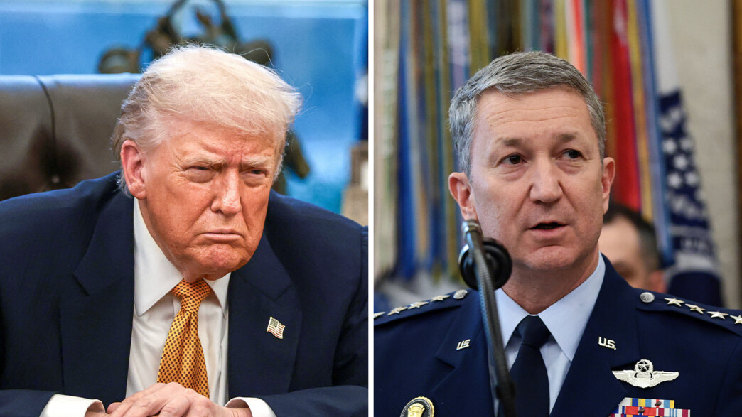 יו"ר המטות המשולבים דן קיין ונשיא ארה"ב דונלד טראמ