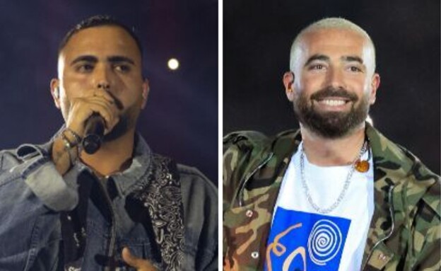 עומר אדם ואושר כהן בהיכל מנורה (צילום: צילום: עמרי סילבר )