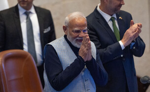 ראש ממשלת הודו מודי בכנסת (צילום: יונתן זינדל, פלאש 90)