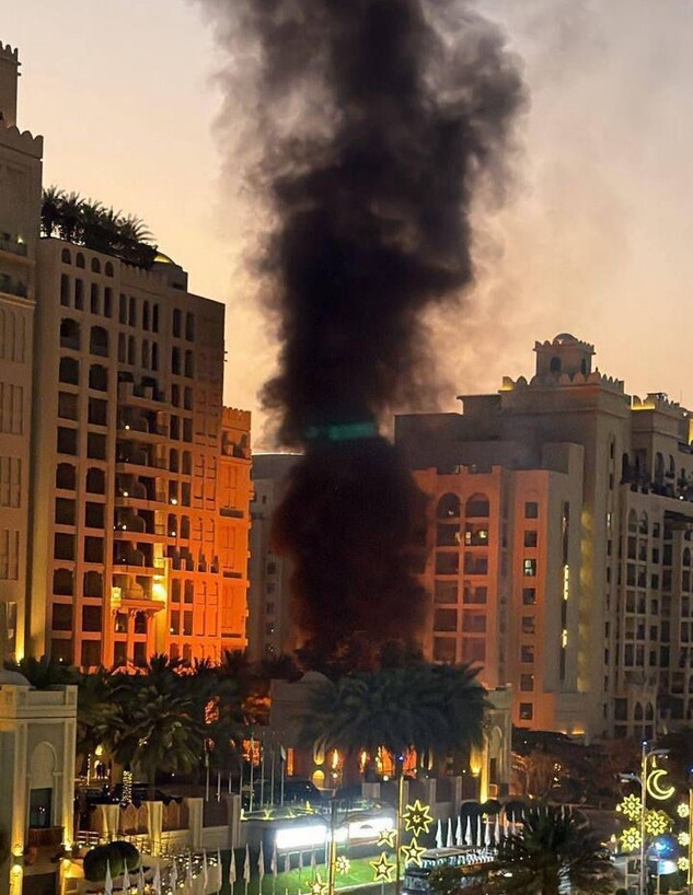 תיעוד מפגיעה במלון בדובאי