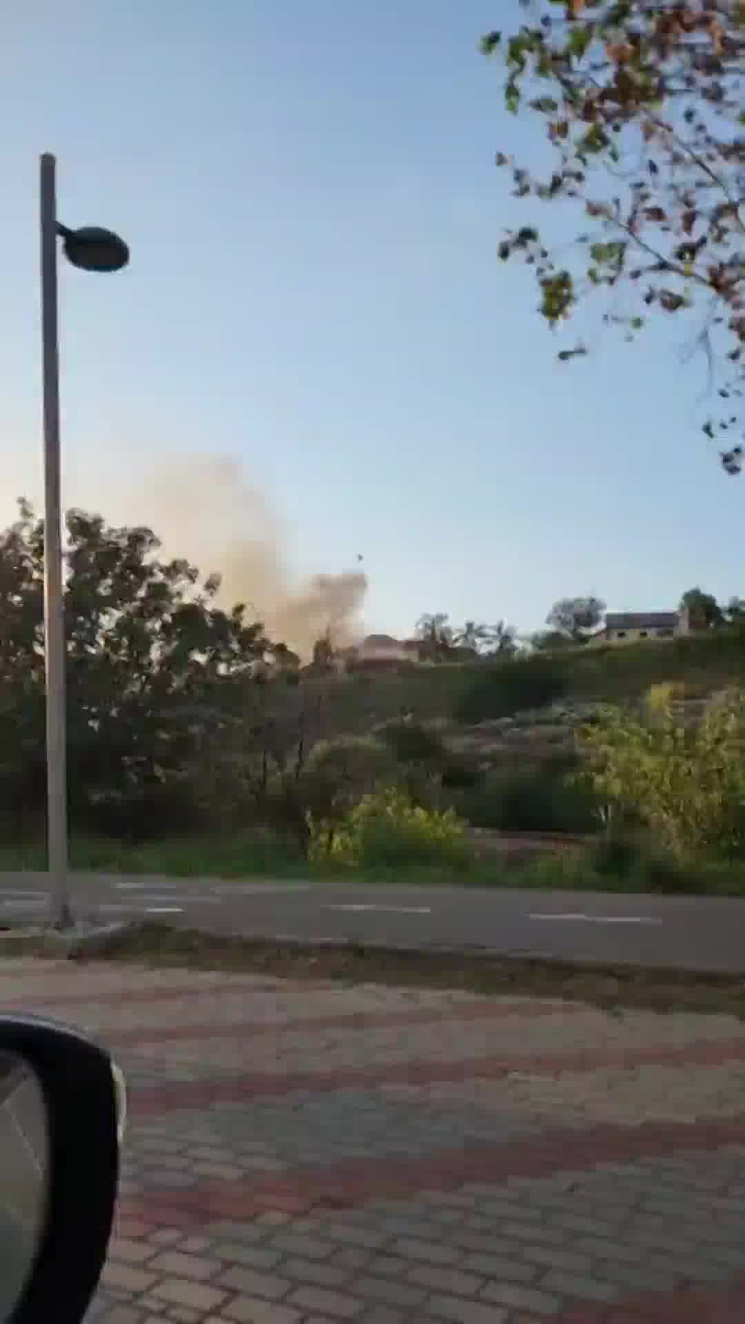 תיעוד של נפילת שברי מיירט צה"לי באזור המרכז