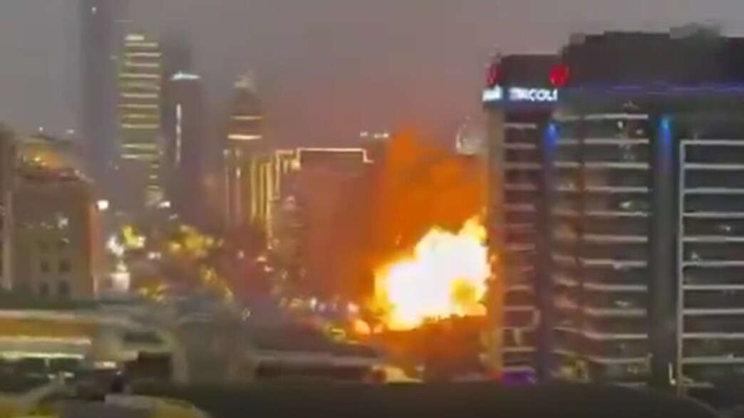 תיעוד פגיעת כטב"ם איראני בדובאי