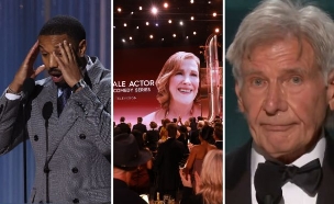 האריסון פורד, קתרין אוהרה, מייקל בי ג'ורדן (צילום: Matt Winkelmeyer/Getty Images |  VALERIE MACON / AFP)