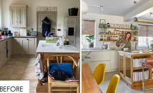 מטבח וינטג' אנגלי בעיצוב  Justine Barker (צילום: Kasia Fiszer אינסטגרם)