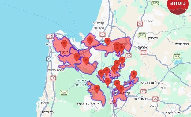 מפת האזעקות מפת האזעקות