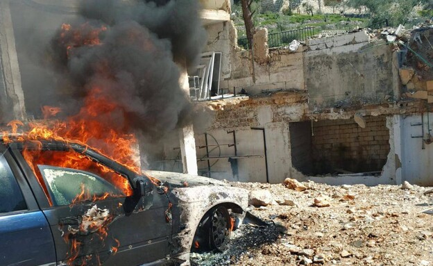 תיעוד מלבנון: הרכב שהותקף בכפר יחמר