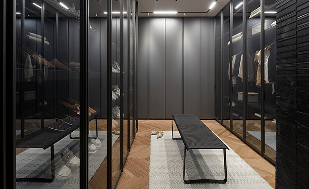 בית בכרמל פייביש אדריכלים חדר שינה חדר ארונות