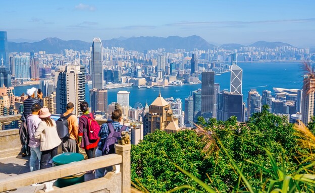 פסגת ויקטוריה הונג קונג מלמעלה פסגת ויקטוריה הונג קונג מלמעלה