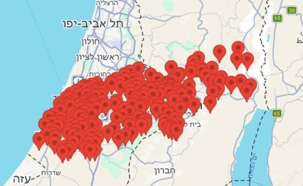 שיגורים מאיראן לאזור ירושלים, לכיש והשפלה