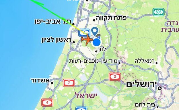 מטוס אל על היה דקה מנחיתה - ועלה בחזרה לגובה (צילום: flightradar24)
