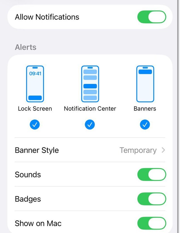פתיחת התראות פוש באפליקציית אייפון N12