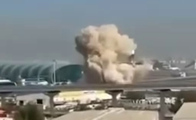 תיעוד כטב"ם פוגע בנמל התעופה בדובאי