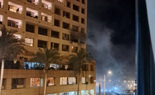 תיעוד מהתקיפה במלון בביירות שבלבנון