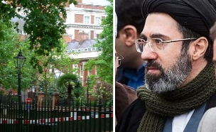 מוג'תבא ח'אמנאי ושגרירות ישראל בלונדון  (צילום: ויקיפדיה // שגרירות ישראל בלונדון, צילום: Gg, מתוך Wikimedia Commons, רישיון CC BY 3.0)