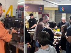 ההפתעה של מתמודדי "המירוץ למיליון" במרחב המוגן (צילום: יח"צ)