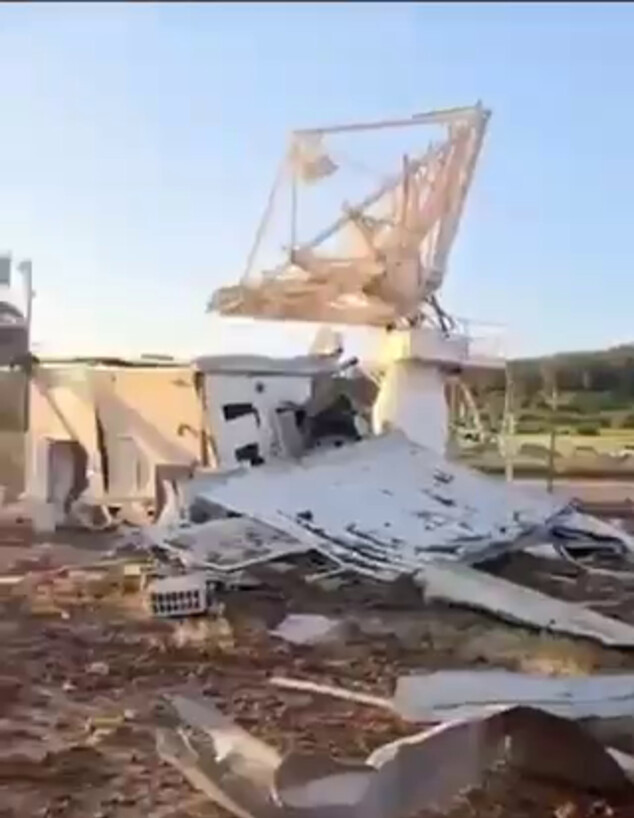 זירת הנפילה בתחנת הלוויינים בעמק האלה