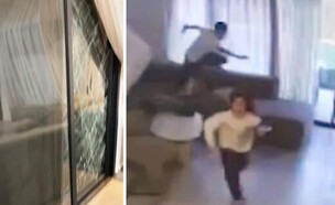 התרעה לא הופעלה, המשפחה ניצלה בנס מפגיעת הדף (צילום: מתוך "חדשות הבוקר", קשת 12)
