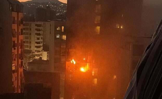 דיווחים על תקיפת בנין מגורים במערב ביירות 