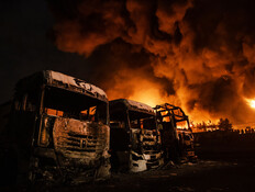 הרס לאחר תקיפה מכלי נפט באיראן