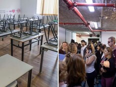 אנשים במקלט, כיתה ריקה