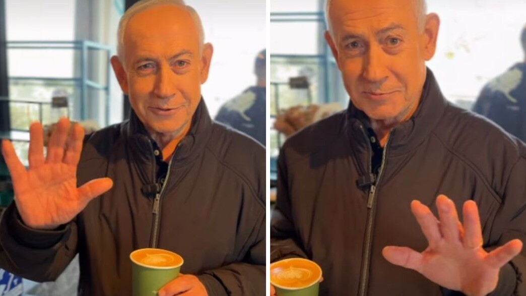 נתניהו מראה כמה אצבעות יש לו