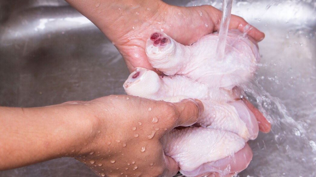 לשטוף עוף בכיור