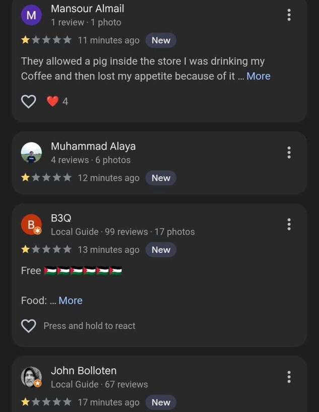 תגובות שקיבל בית הקפה תגובות שקיבל בית הקפה