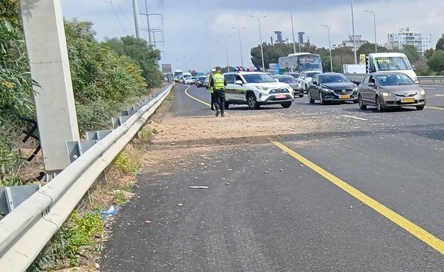 זירת הנפילה בכביש בשפלה