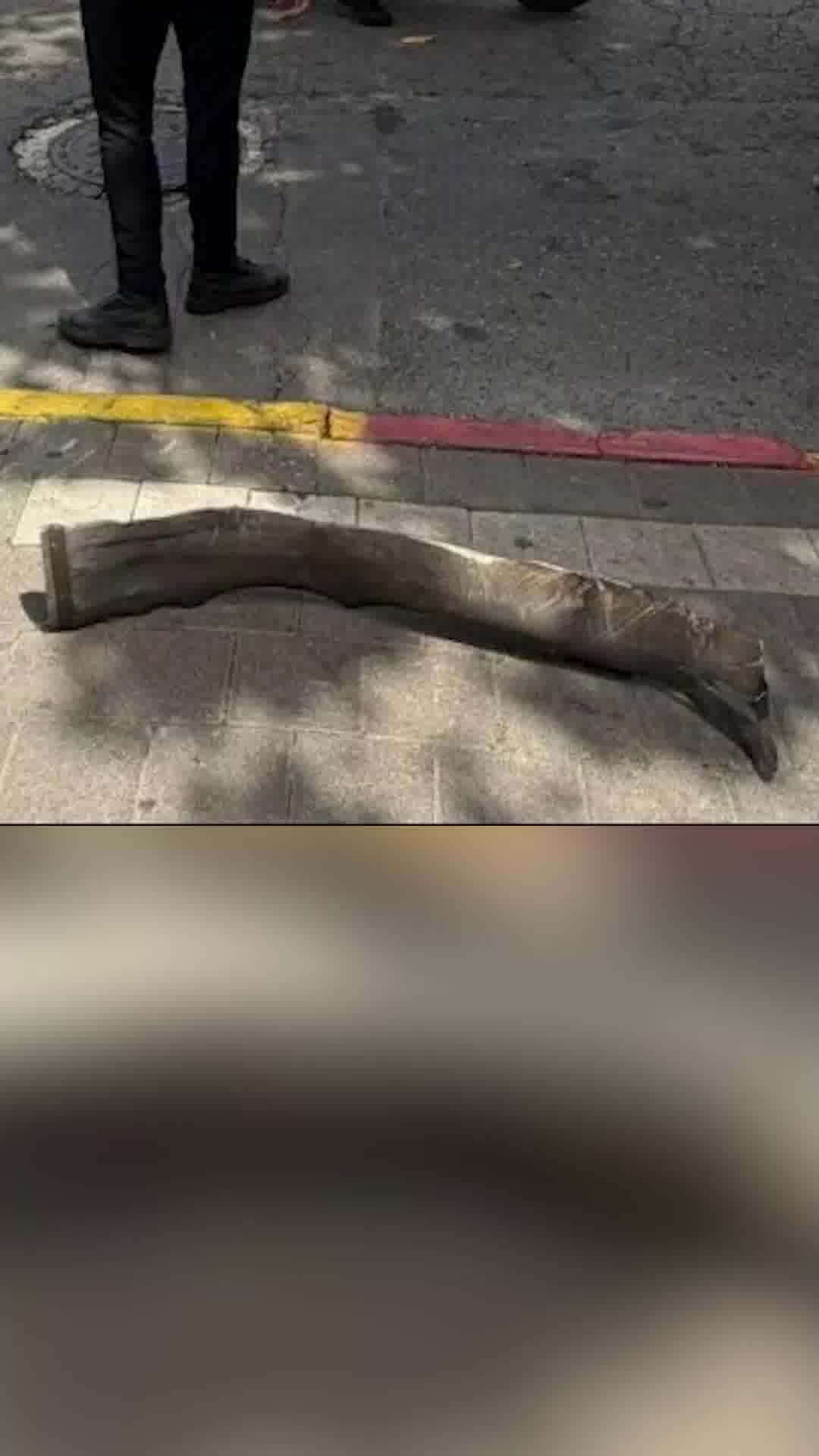 תיעוד שברי יירוט במרכז תל אביב