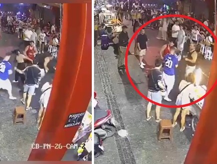 "אני לא אוהב את ישראל": שני תיירים ספרדים תקפו צעיר ישראלי בלב בנגקוק - האירוע תועד במצלמות