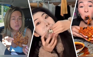  טרנד אכילה בתוך שקית/ מוקבאנג/ חוק 3 ביסים (צילום: טיקטוק)