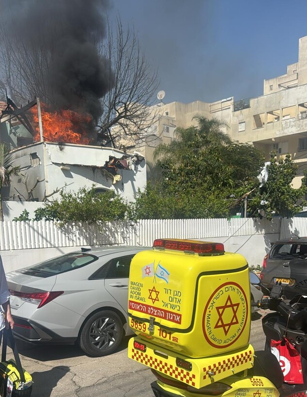 זירת נפילת שברי יירוט באזור השפלה