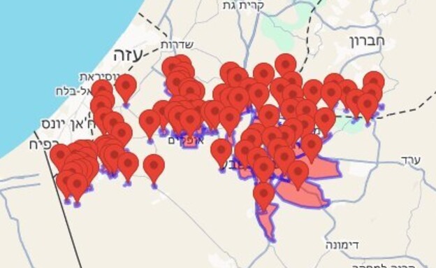 מפת אזעקות מפת אזעקות