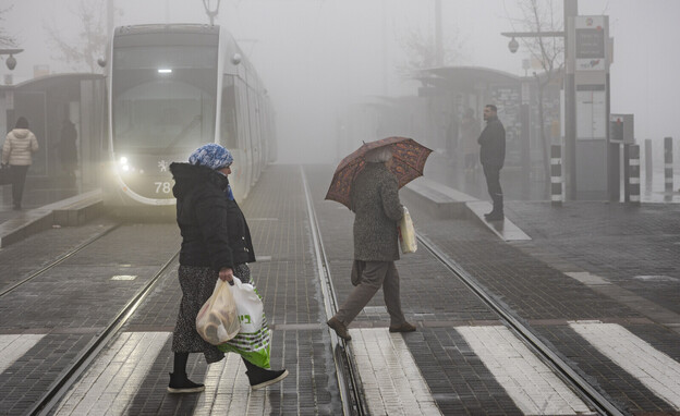 גשם, חורף בירושלים (צילום: חיים גולדברג, פלאש 90)