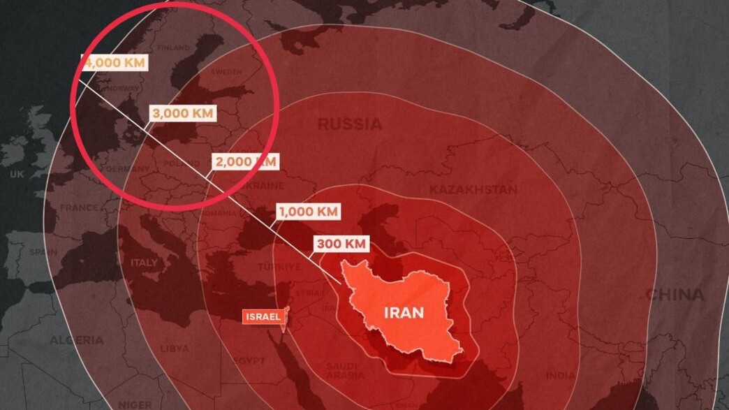 מפת צה"ל על טווח האיום האיראני מפת צה"ל על טווח האיום האיראני