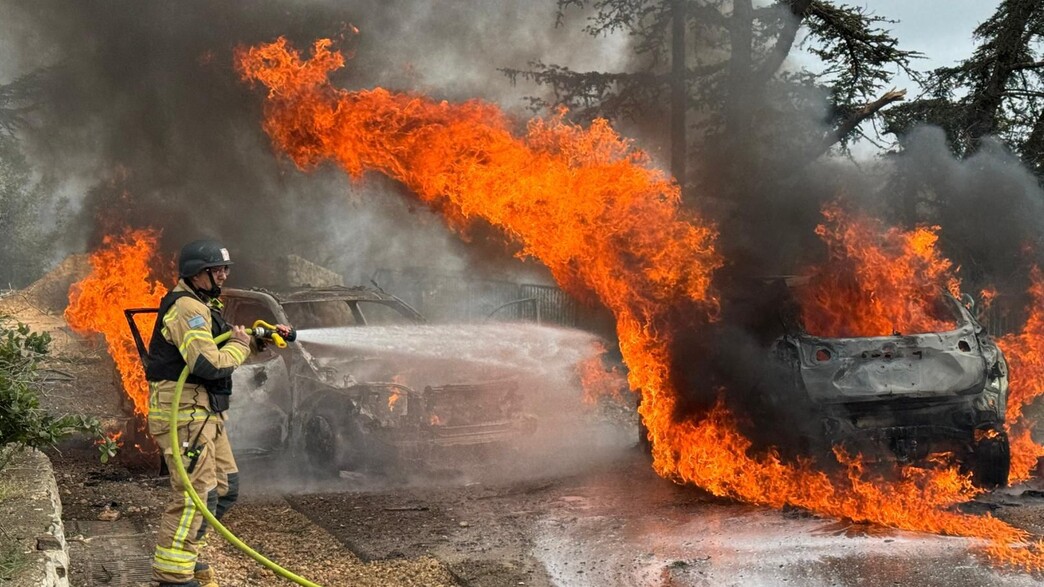 נזק כתוצאה מפגיעת נ"ט במשגב עם נזק כתוצאה מפגיעת נ"ט במשגב עם