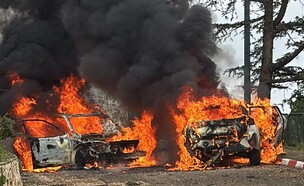 נזק כתוצאה מפגיעת נ"ט במשגב עם (צילום: דוברות מד"א)