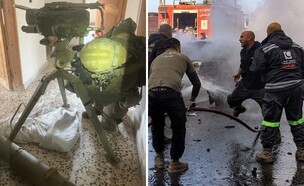 הלחימה מעבר לגבול (צילום: Mahmoud ZAYYAT / AFP via Getty Images | דובר צה"ל)