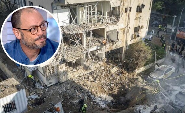 בית משפחתו של דני פרידלנדר נפגע בירי לתל אביב (צילום: זירת הפגיעה בתל אביב: פלאש 90, דני פרידלנדר: מתוך "חדשות הבוקר")