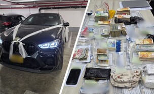 הרכב והכסף שנתפסו (צילום: דוברות המשטרה)