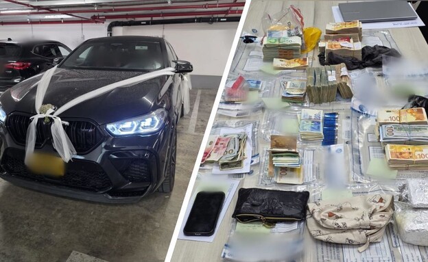 הרכב והכסף שנתפסו