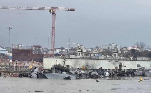 הנזק בנמל בנדר אנזלי בים הכספי לאחר תקיפות צה"ל