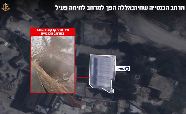 רפיקה של הפיר והתוואי התת-קרקעי שאותרו במרחב הכנסייה