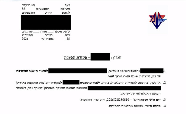 פקודת הפעלה למבצע "שאגת הארי"