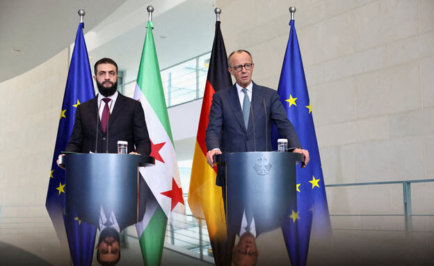 קנצלר גרמניה מרץ עם נשיא סוריה א-שרע בברלין קנצלר גרמניה מרץ עם נשיא סוריה א-שרע בברלין