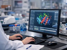 עובדת במעבדה ביוטכנולוגית